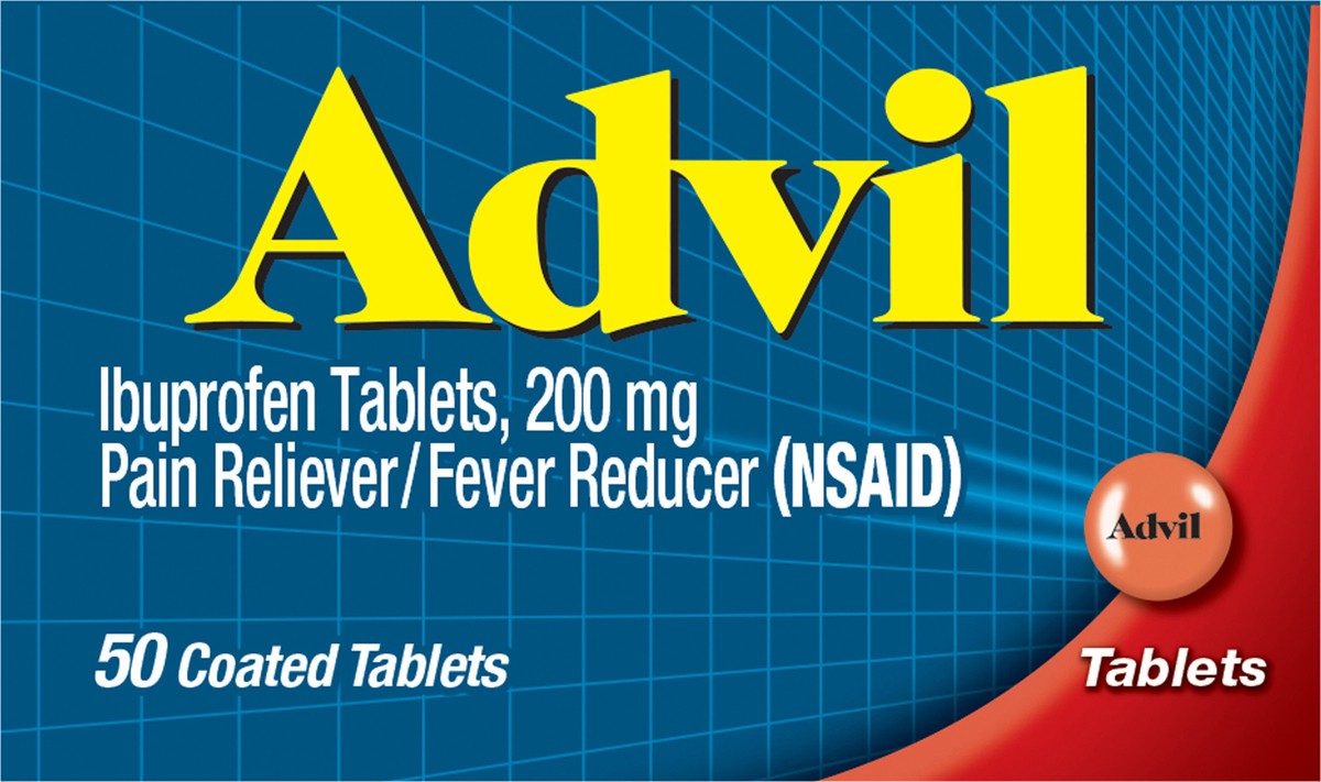 slide 6 of 8, Advil Pain And Fever Reducer Tablets - Ibuprofen (NSAID), 50 ct