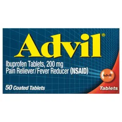Advil Pain Reliever and Fever Reducer, Ibuprofen 200mg for Pain Relief - 50 Coated Tablets