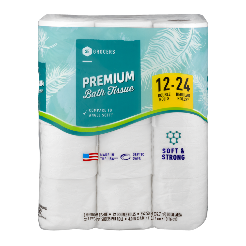 slide 1 of 1, SE Grocers Bath Tissue Premium, 12 ct