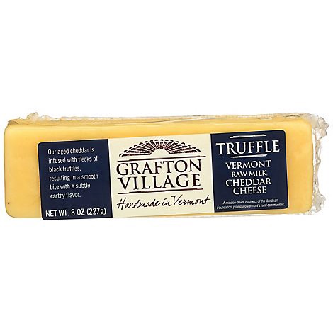 slide 1 of 1, Grafton Village Cheddar Truffle Bar Raw Milk, 8 oz