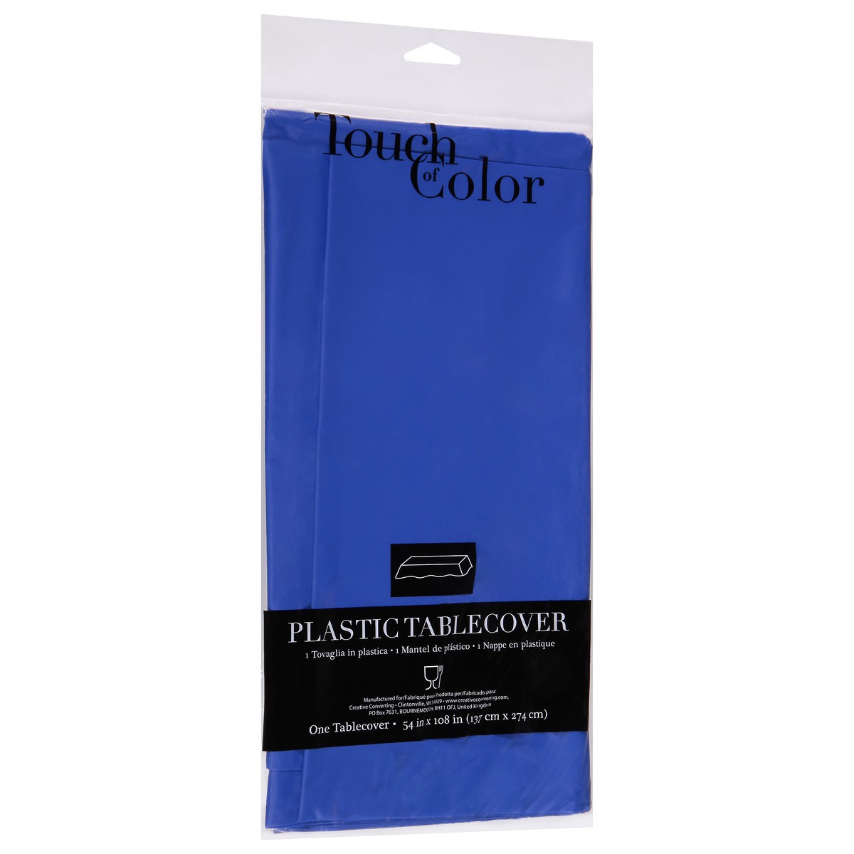 slide 4 of 11, Touch of Color Cobalt Plastic Tablecover 1 ea, 1 ct