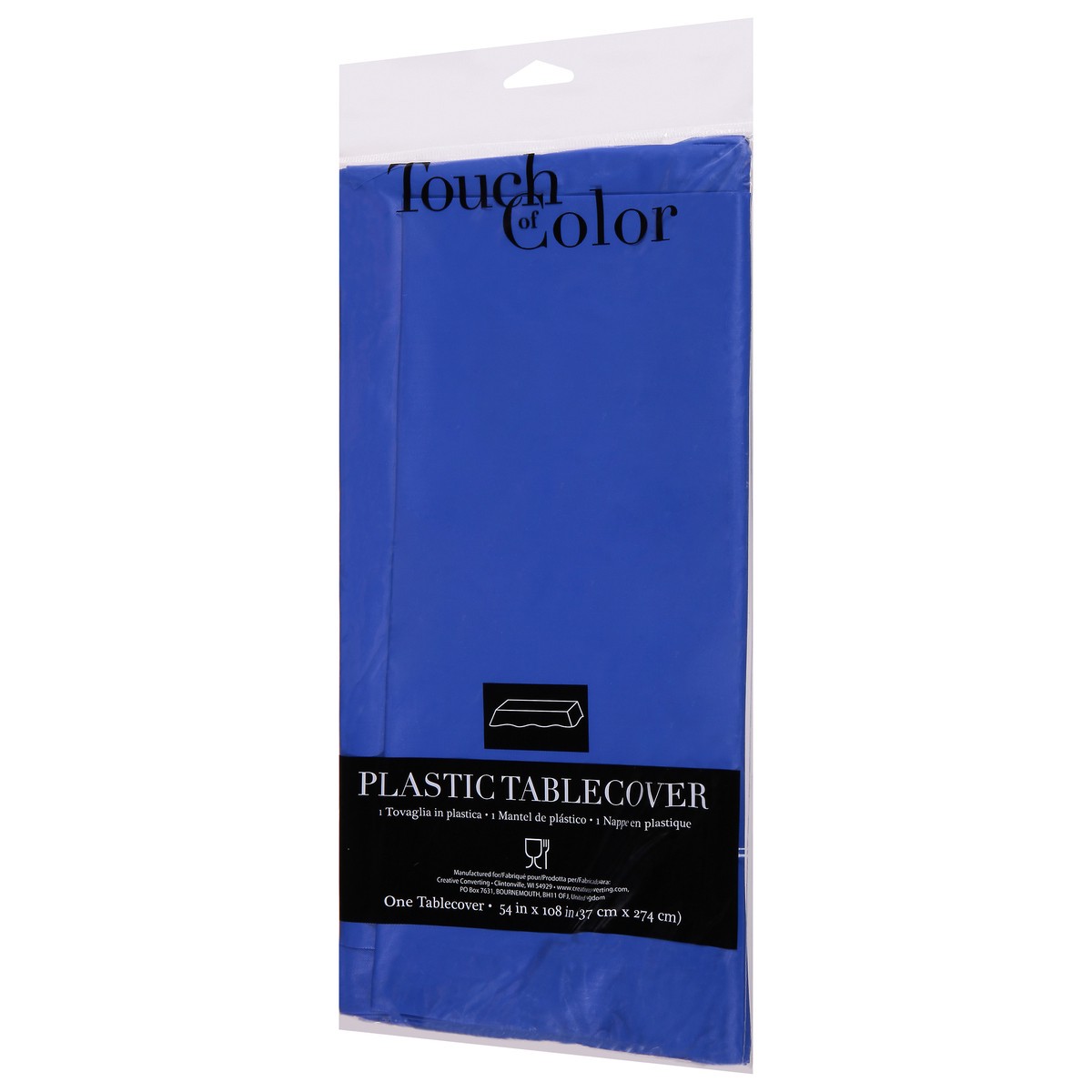 slide 2 of 11, Touch of Color Cobalt Plastic Tablecover 1 ea, 1 ct