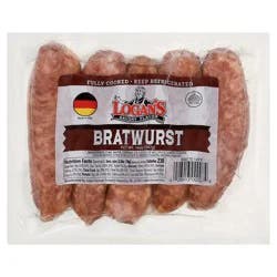 Logan's Fully Cooked Bratwurst Sausage - 5 ct