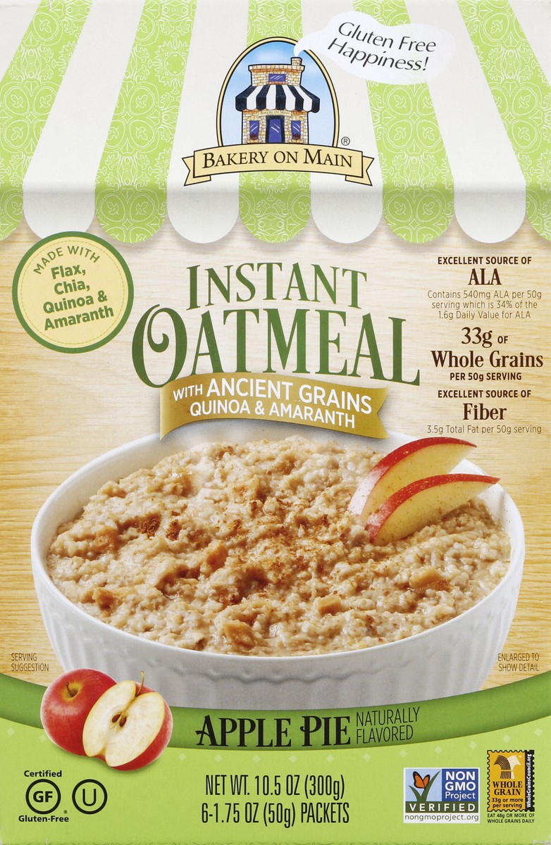 slide 4 of 4, Bakery On Main Apple Pie Instant Oatmeal 6Pk, 10.5 oz