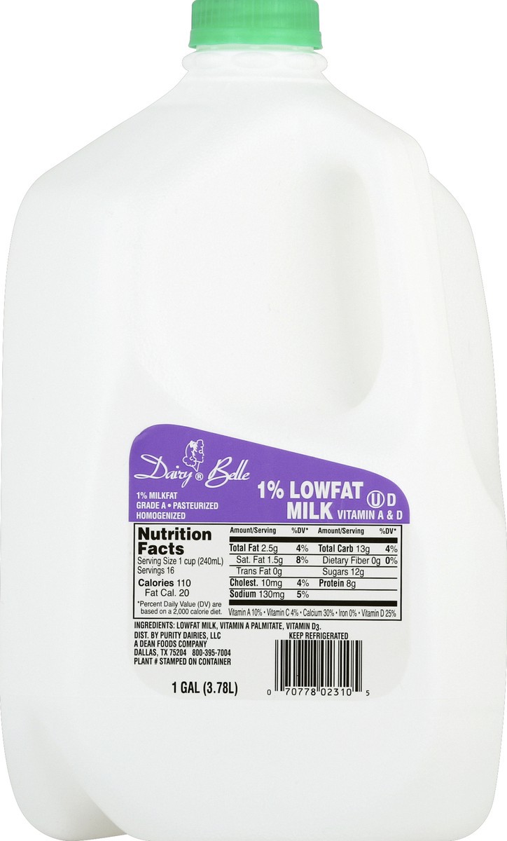 slide 5 of 6, Dairy Belle Milk, Lowfat, 1% Milkfat, 1 gal