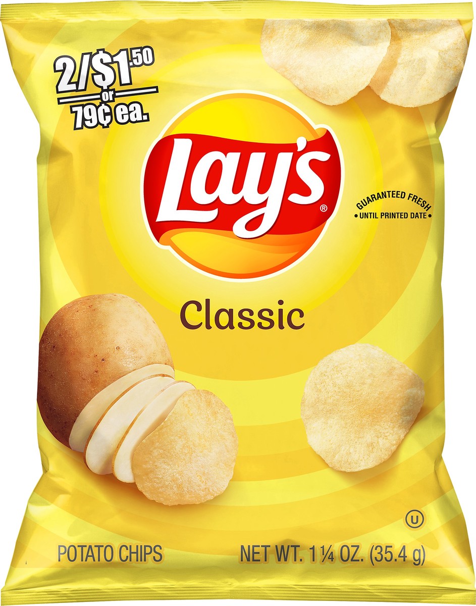 slide 3 of 6, Lay's Classic Potato Chips 1.25 oz, 1.25 oz