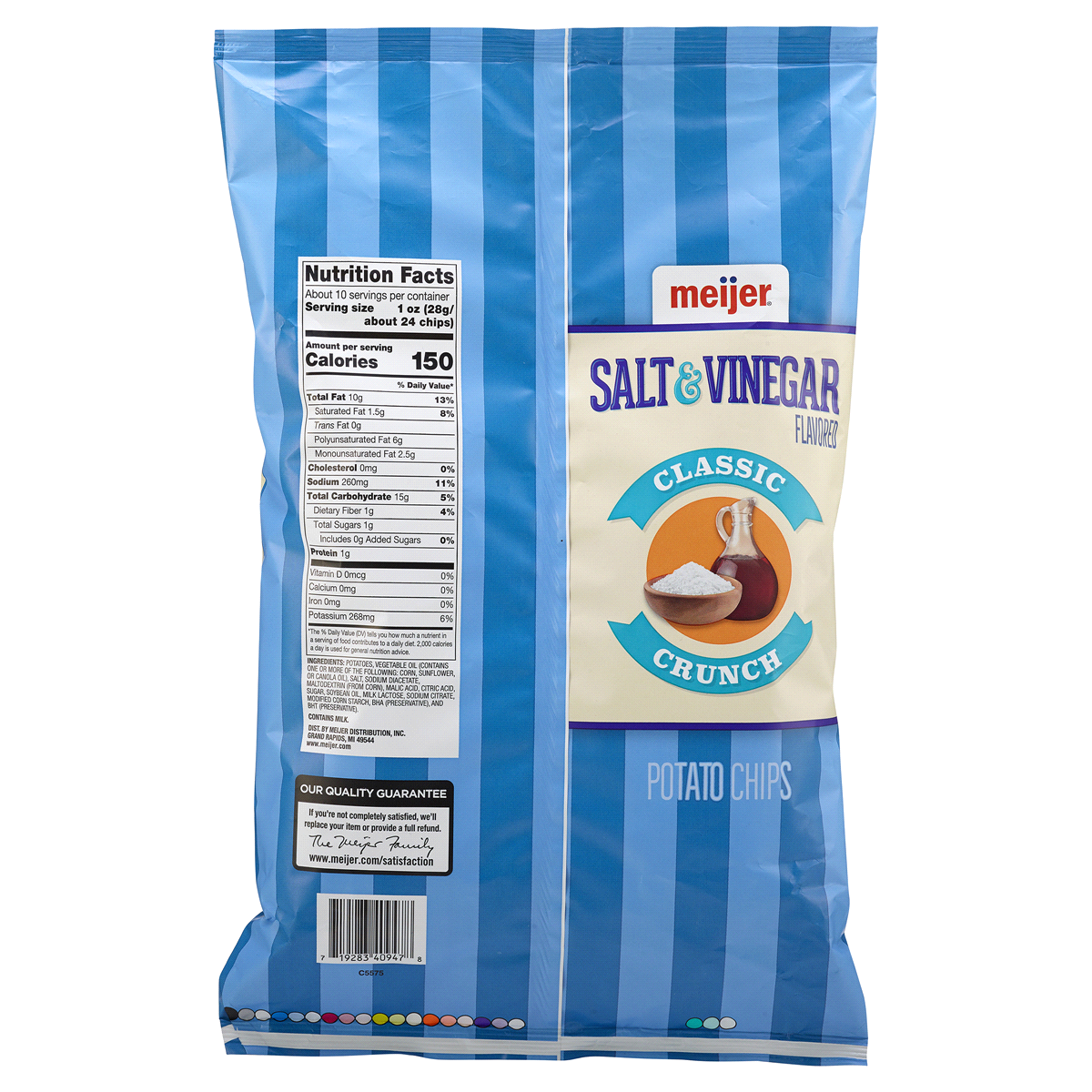 slide 2 of 2, Meijer Salt & Vinegar Potato Chips, 9.5 oz