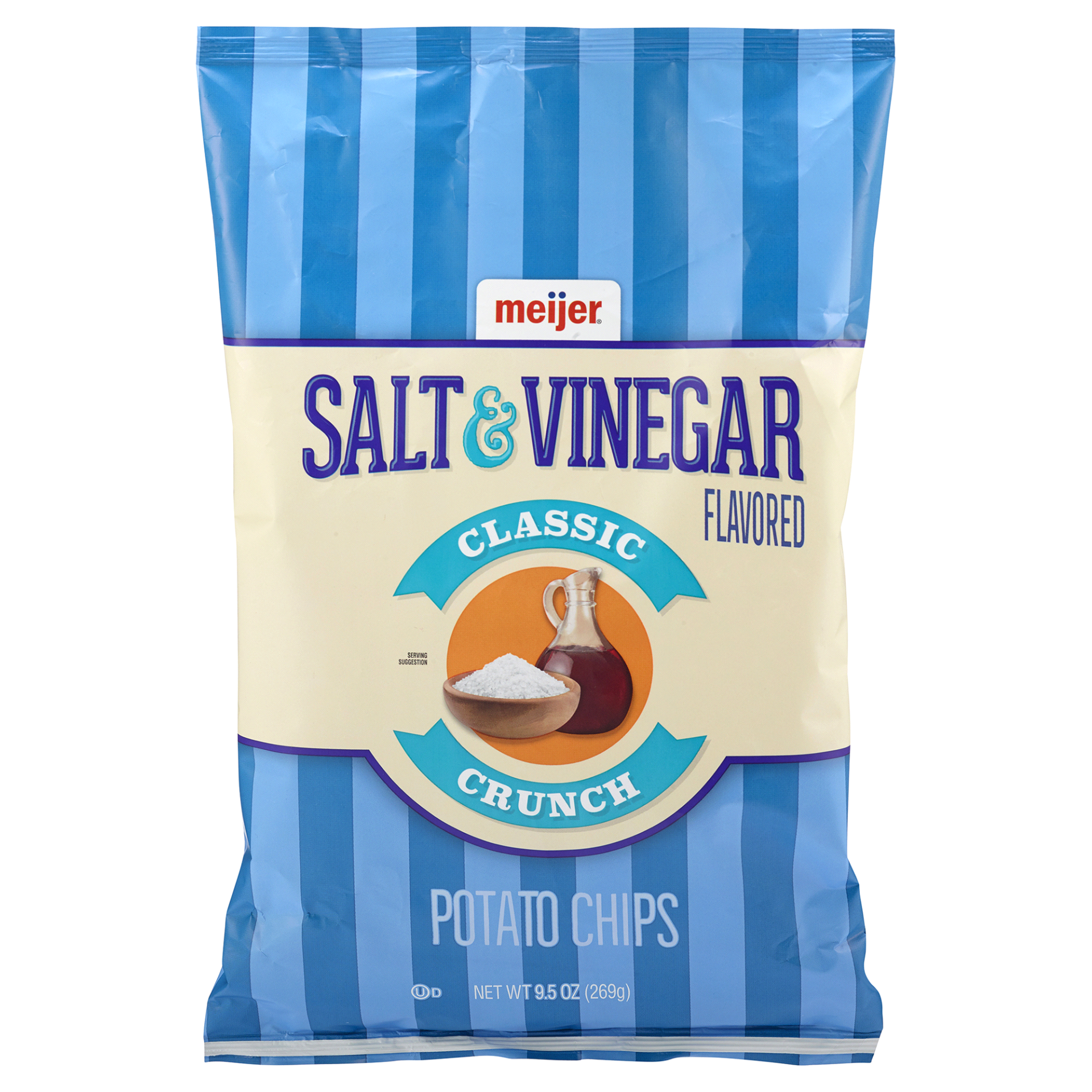 slide 1 of 2, Meijer Salt & Vinegar Potato Chips, 9.5 oz