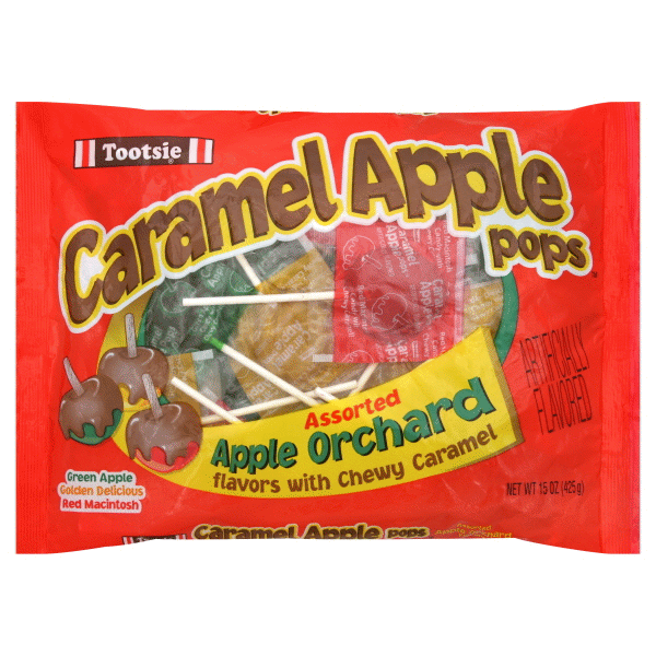 slide 1 of 5, Tootsie Roll Halloween Carmel Apple Orchard Pops, 15 oz