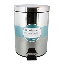 Brookstone Chrome Stainless Steel Round Trash Can 5 liter Shipt