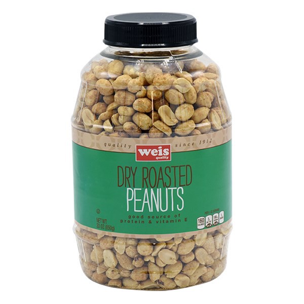 slide 1 of 1, Weis Quality Dry Roasted Peanuts, 30 oz