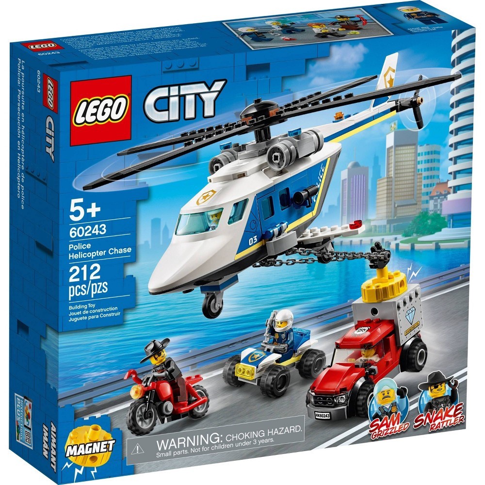 slide 4 of 7, LEGO City Police Helicopter Chase Building Sets for Kids 60243, 1 ct