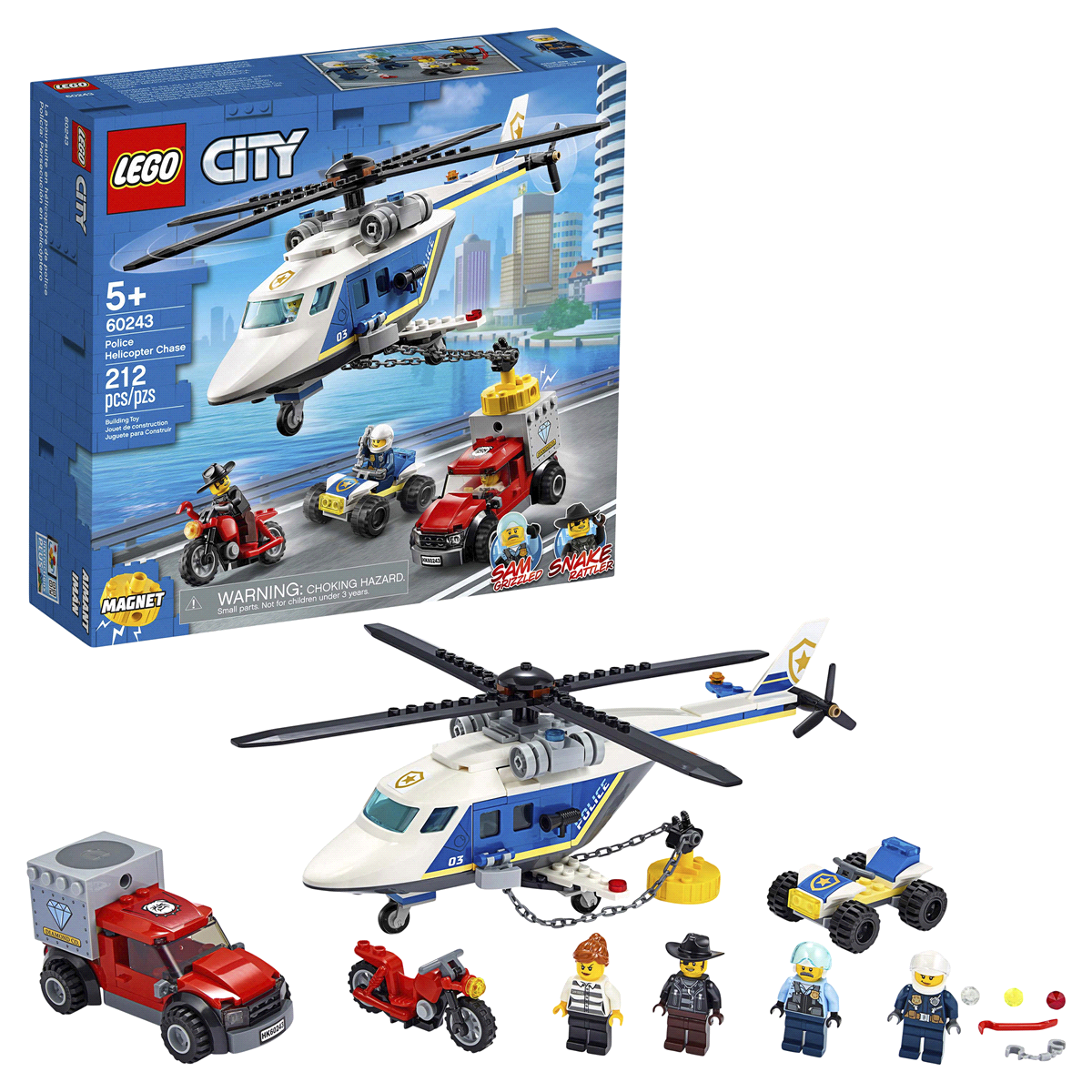 slide 1 of 1, LEGO City Police Helicopter Chase 60243 Building Sets for Kids, 1 ct