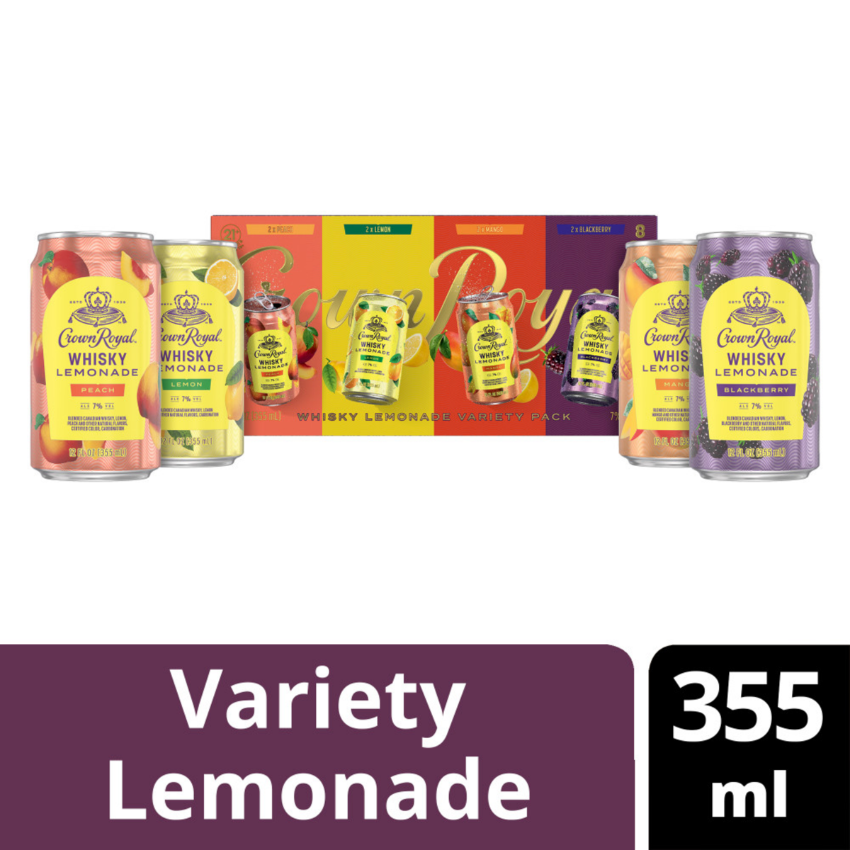 slide 1 of 2, Crown Royal Lions Lemonade Vrty -12Z Cn, 8 ct; 12 fl oz