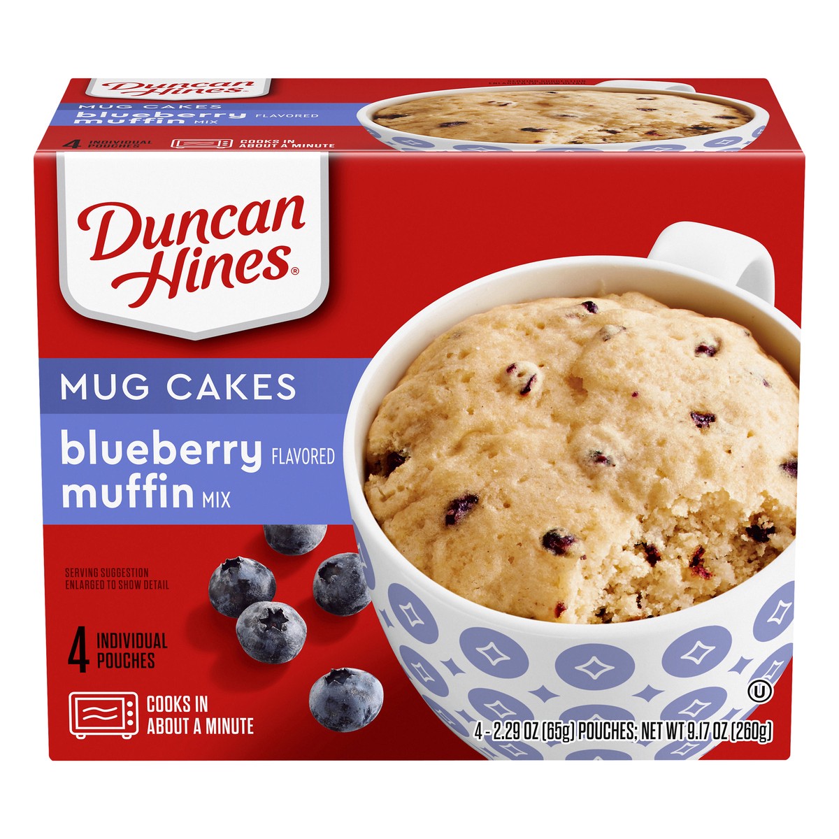 slide 1 of 9, Duncan Hines Blueberry Muffin Mug Cakes 4 ea, 4 ct