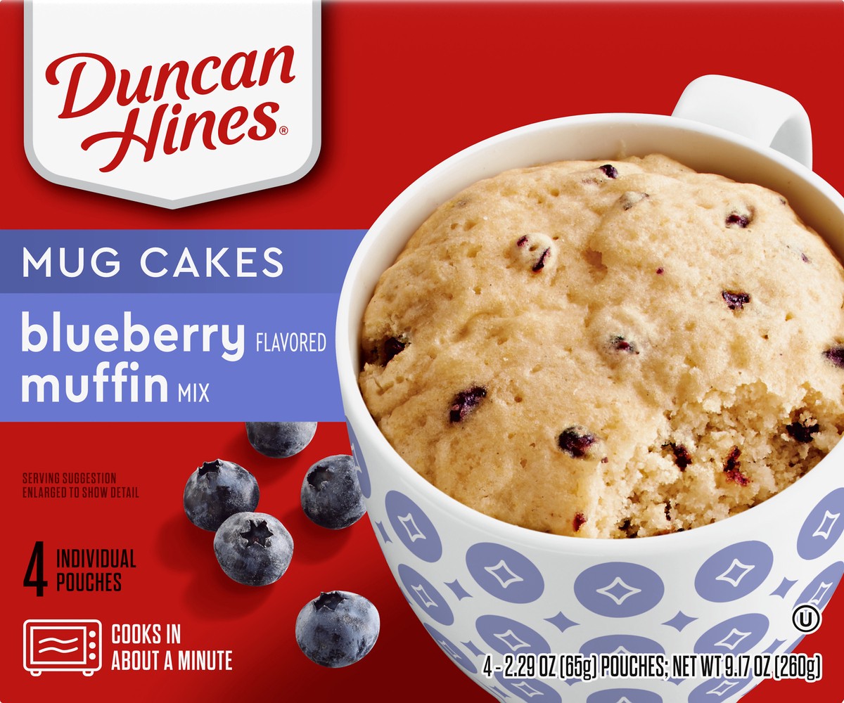 slide 1 of 9, Duncan Hines Blueberry Muffin Mug Cakes 4 ea, 4 ct