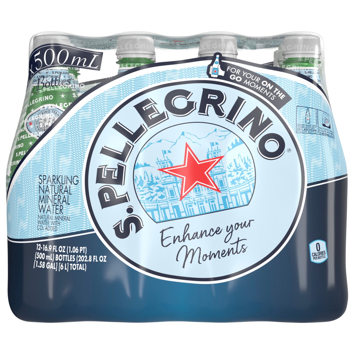 slide 1 of 13, S.Pellegrino S. Pellegrino Sparkling Natural Mineral Water, 16.9 fl oz plastic water bottles (12 pack), 12 ct; 16.9 fl oz