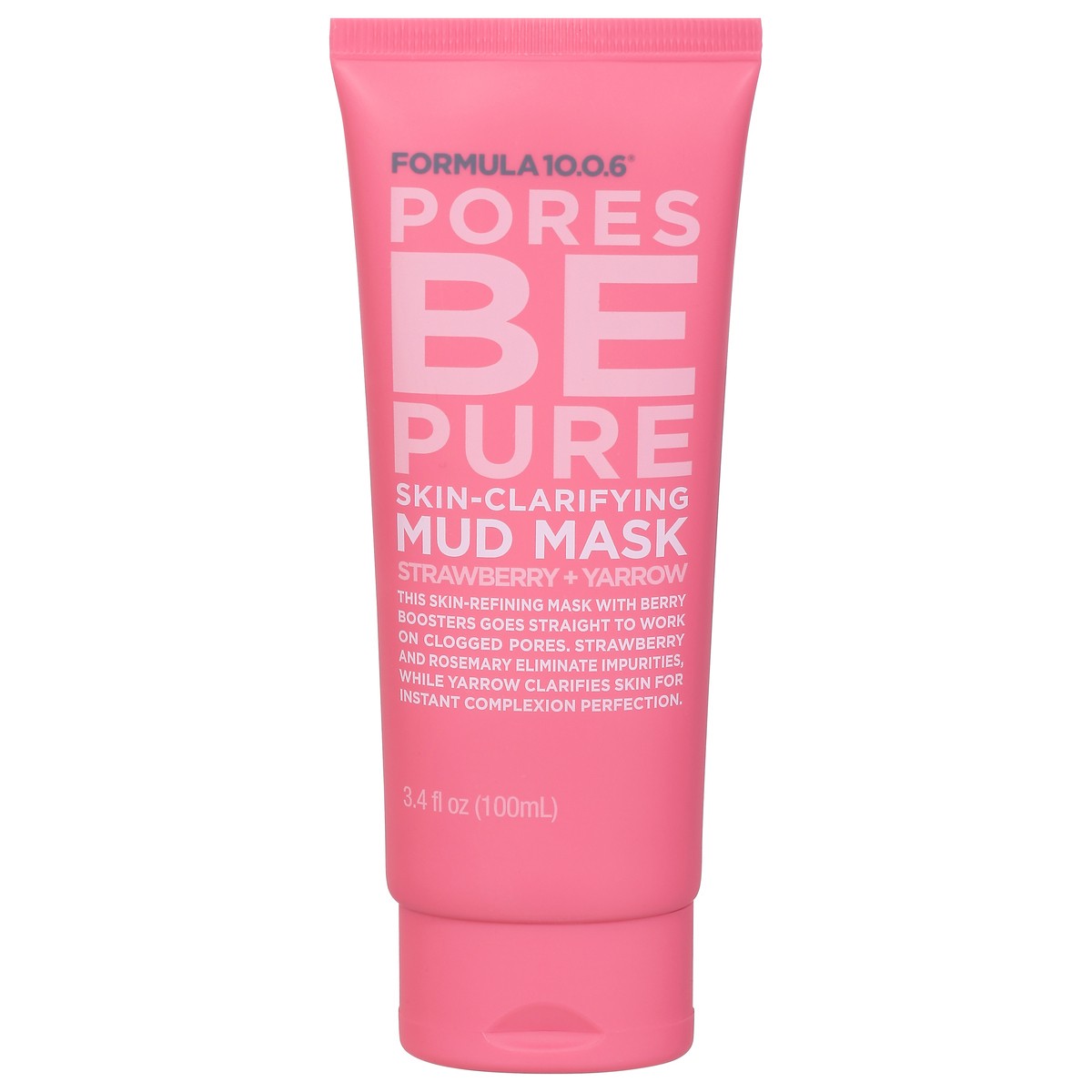 slide 1 of 9, Formula 10.0.6 Pores Be Pure Skin-Clarifying Strawberry + Yarrow Mud Mask 3.4 fl oz, 3.4 fl oz