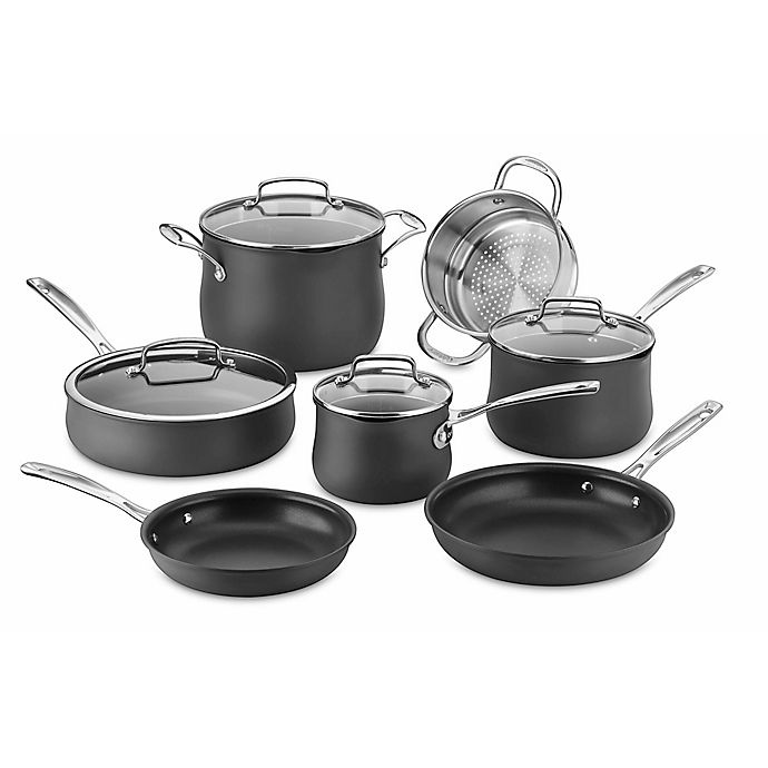 slide 1 of 1, Cuisinart Nonstick Silhouette Hard Anodized Cookware Set - Grey, 11 ct