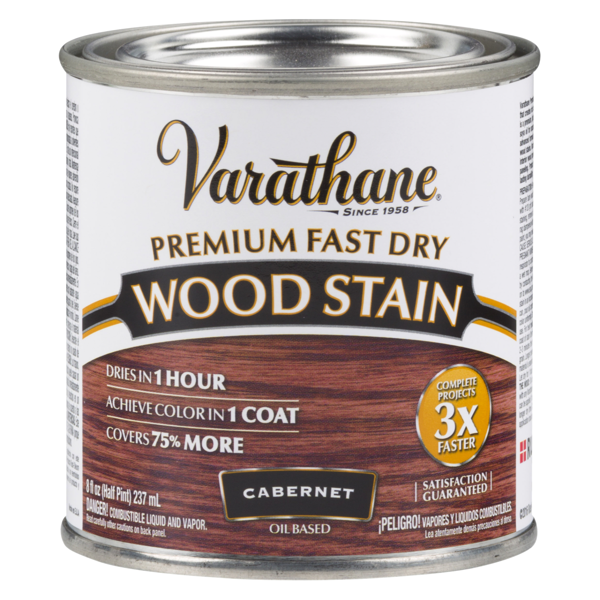 slide 1 of 5, Varathane Premium Fast Dry Wood Stain - 262035, Half Pint, Cabernet, 1/2 pint