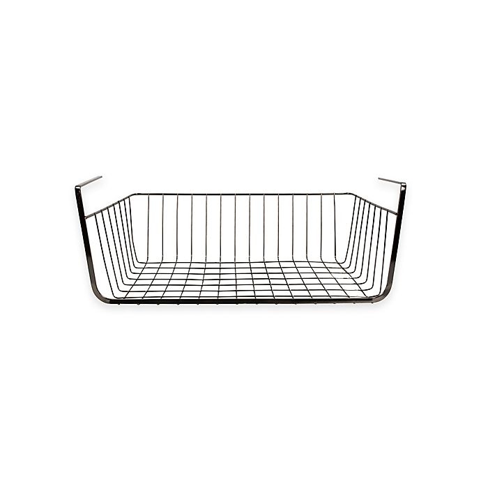 slide 1 of 3, Home Basics Large Wire Under Shelf Wire Basket - Onyx, 1 ct