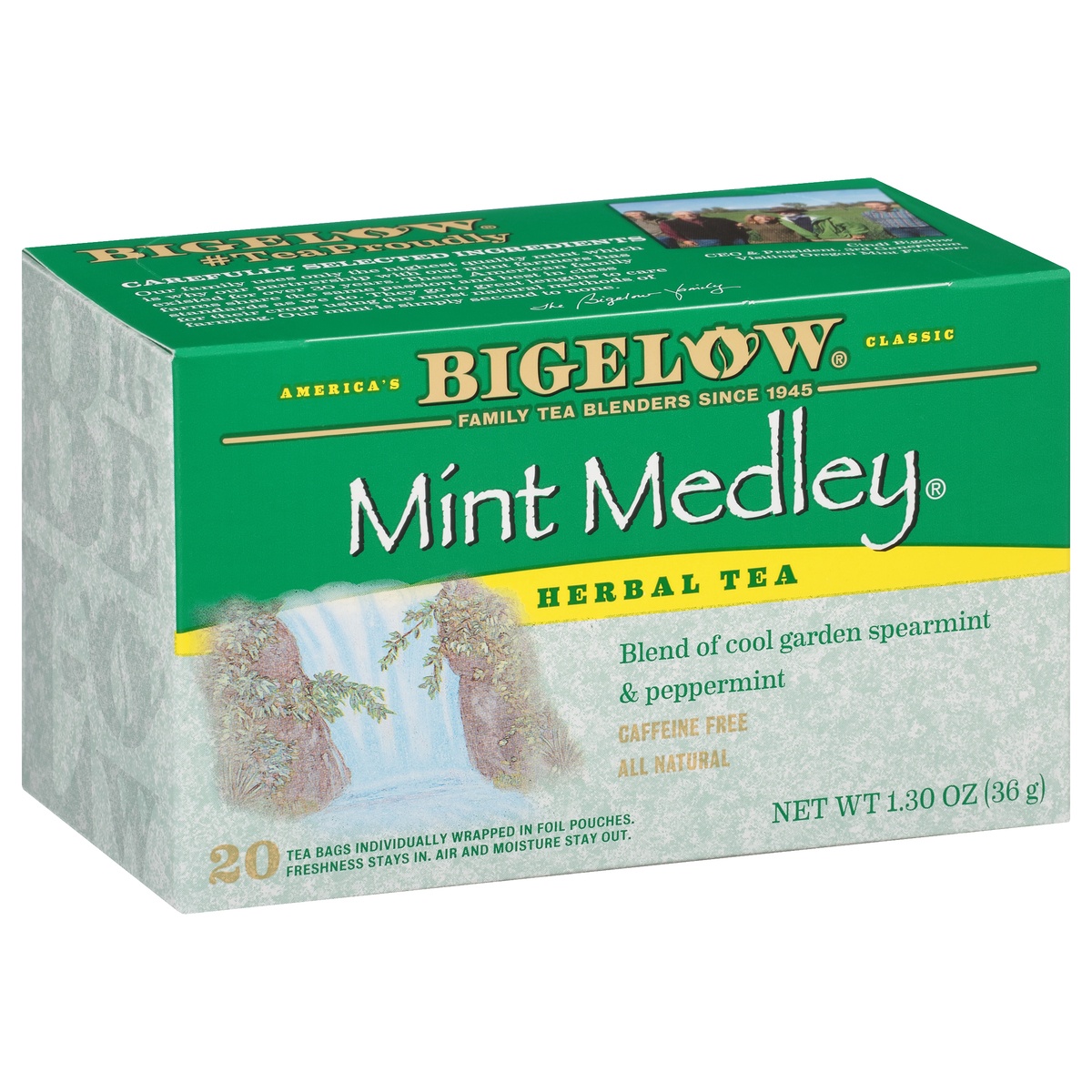 slide 2 of 9, Bigelow Herbal Tea Mint Medley Caffeine Free Tea Bags, 20 ct