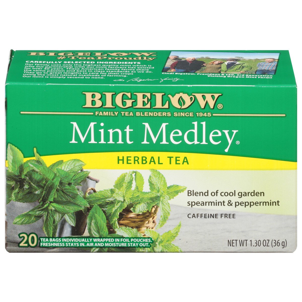 slide 1 of 9, Bigelow Mint Medley Herbal Tea Bags, 20 ct
