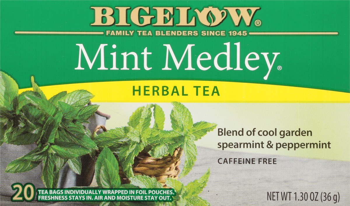 slide 6 of 9, Bigelow Mint Medley Herbal Tea Bags, 20 ct