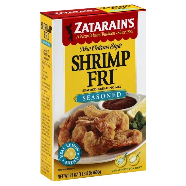 slide 1 of 1, Zatarain's Seafood Breading Mix, Shrimp Fri, Seasoned, 24 oz