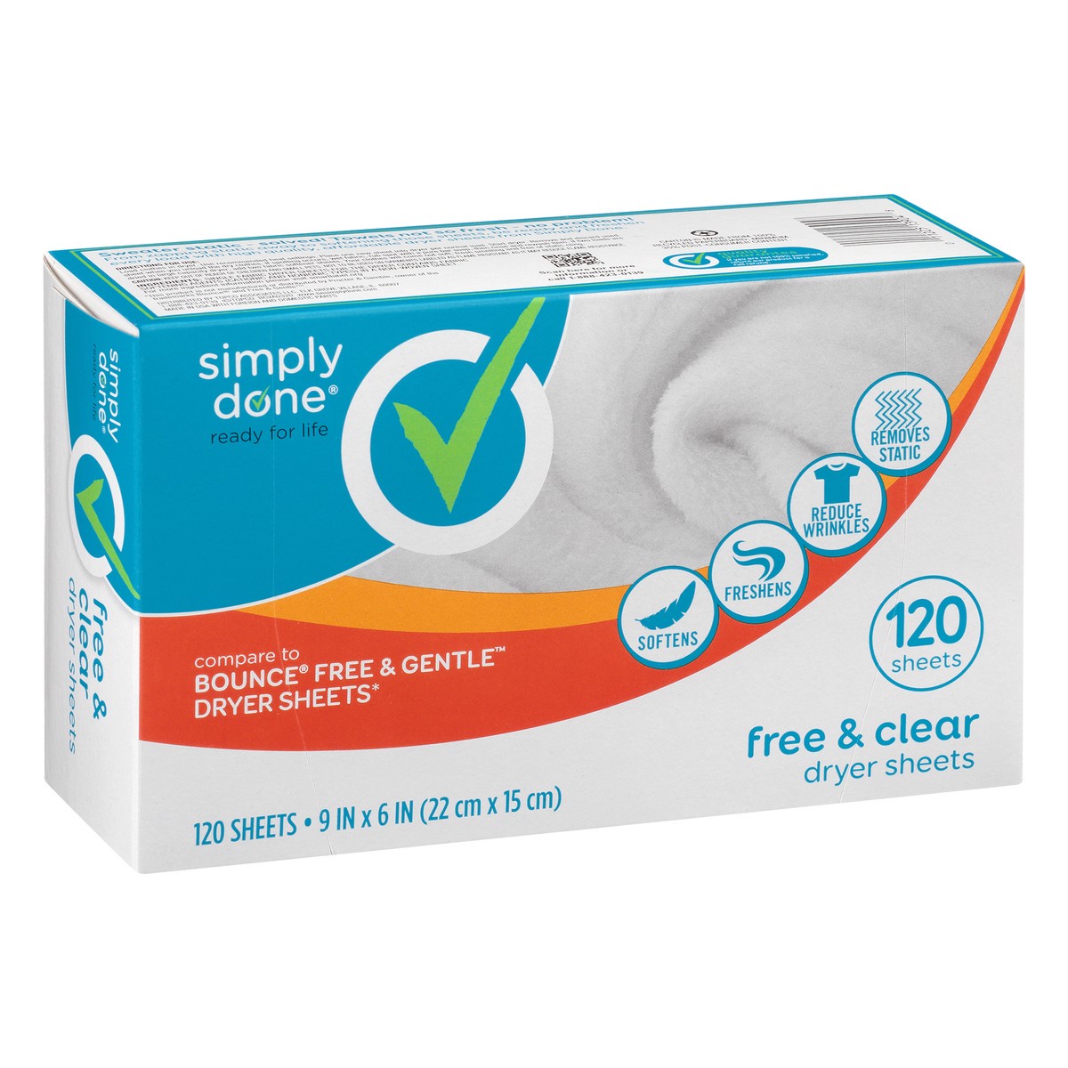 slide 4 of 17, Simply Done Dryer Sheets - Free & Clear, 120 ct