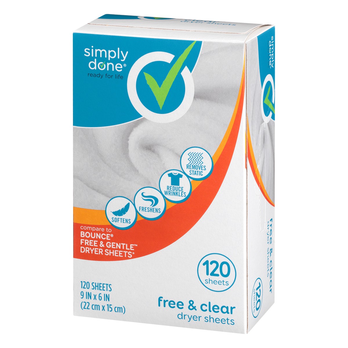 slide 2 of 17, Simply Done Dryer Sheets - Free & Clear, 120 ct