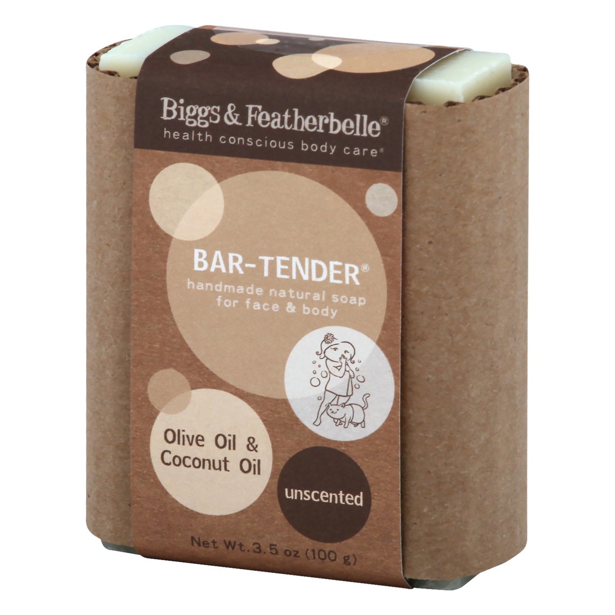 slide 8 of 12, Biggs & Featherbelle Unscented Bar-Tender Olive Oil & Coconut Oil Soap 3.5 oz, 3.5 oz