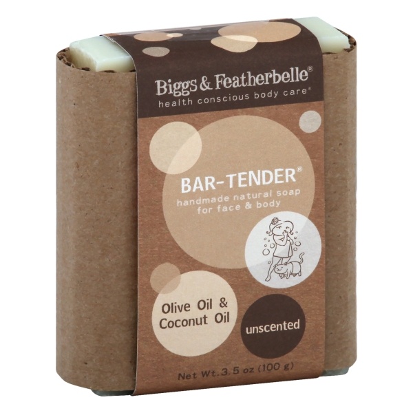 slide 1 of 1, Biggs & Featherbelle Soap Bar-Tender Olive Oil Coconut Oil Unscented, 3.5 oz