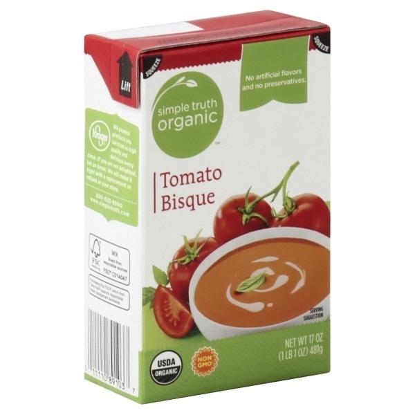 slide 1 of 1, Simple Truth Organic Organic Creamy Tomato Bisque, 17 oz