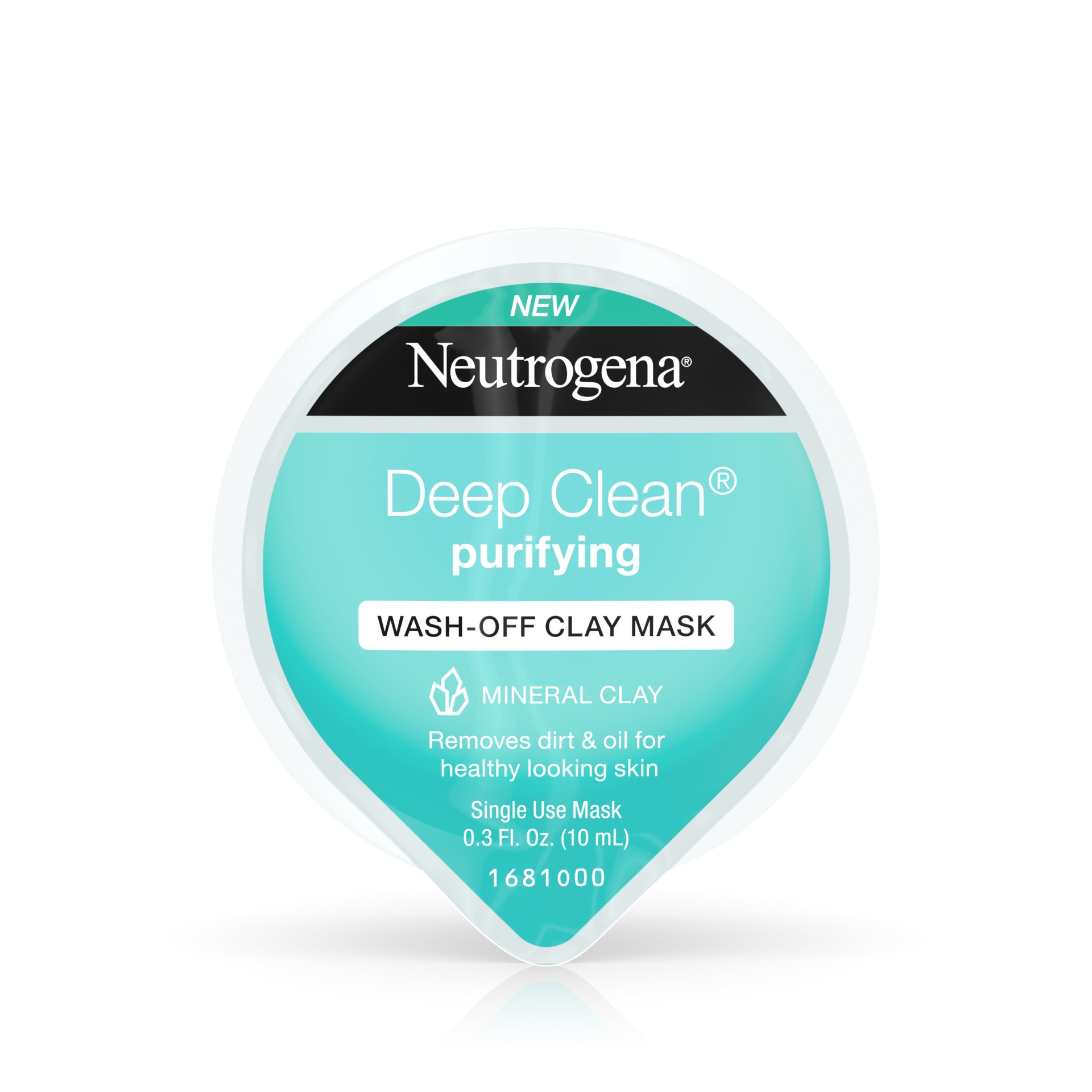 slide 1 of 5, Neutrogena Deep Clean Gentle Purifying Wash-Off Clay Face Mask, Oil-Free and Non-Comedogenic, 0.3 fl oz