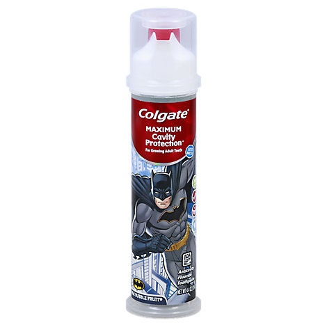 slide 1 of 1, Colgate Kids Batman Pump Toothpaste, 4.4 oz