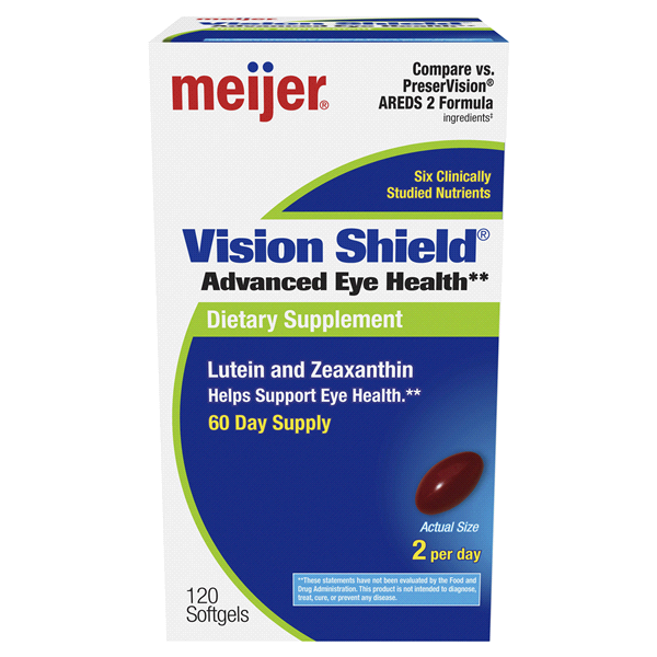 slide 1 of 2, Meijer Vision Shield Advanced Eye Health Softgel, 120 ct
