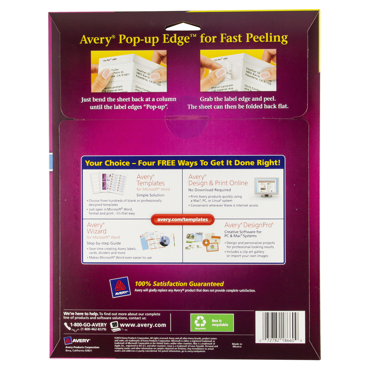slide 2 of 2, Avery Easy Peel Permanent Address Labels - Clear, 300 ct