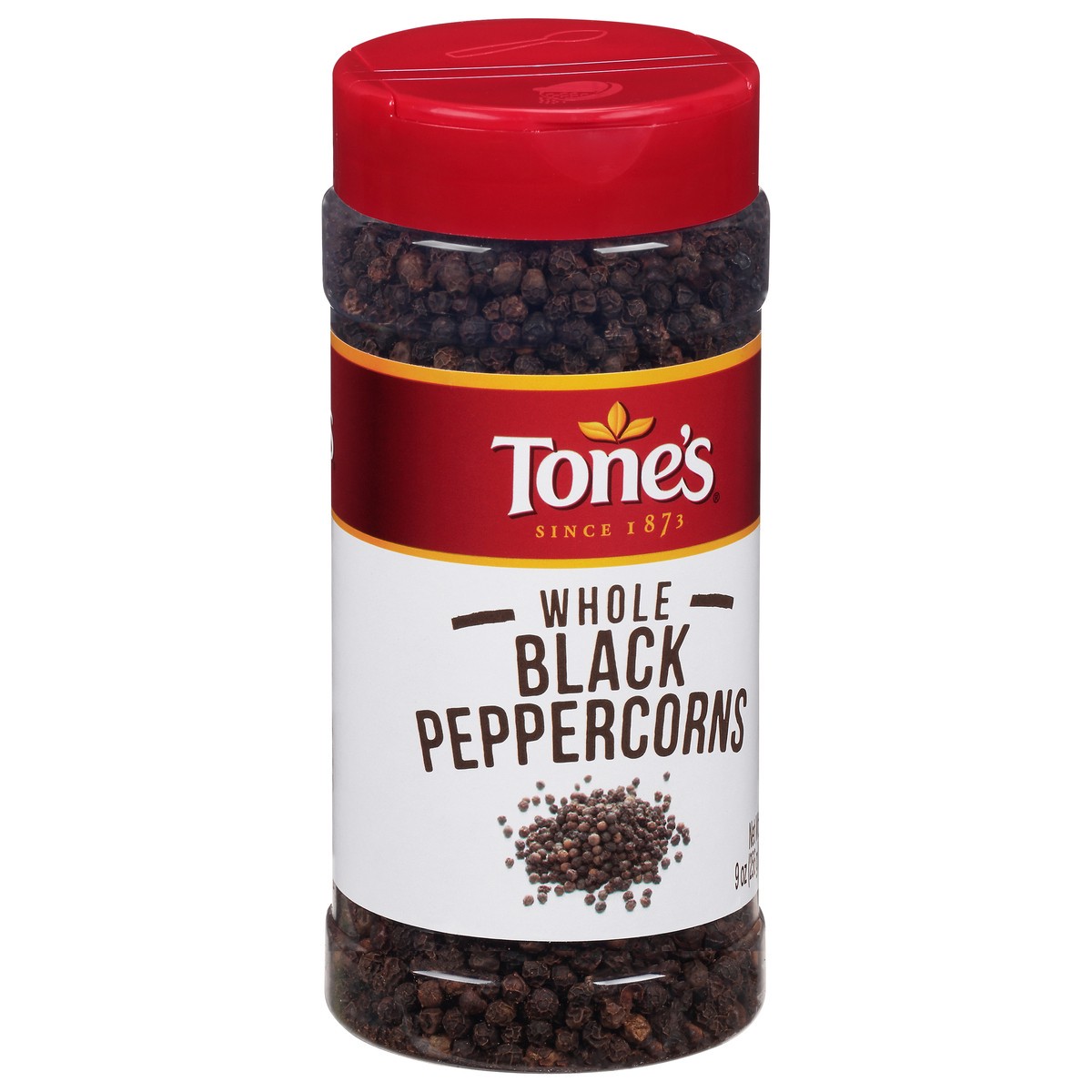 slide 8 of 8, Tone's Black Peppercorns, 9 oz