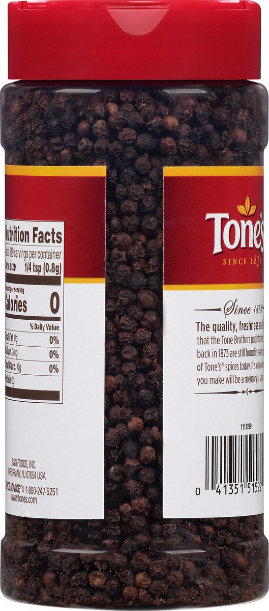 slide 4 of 8, Tone's Black Peppercorns, 9 oz