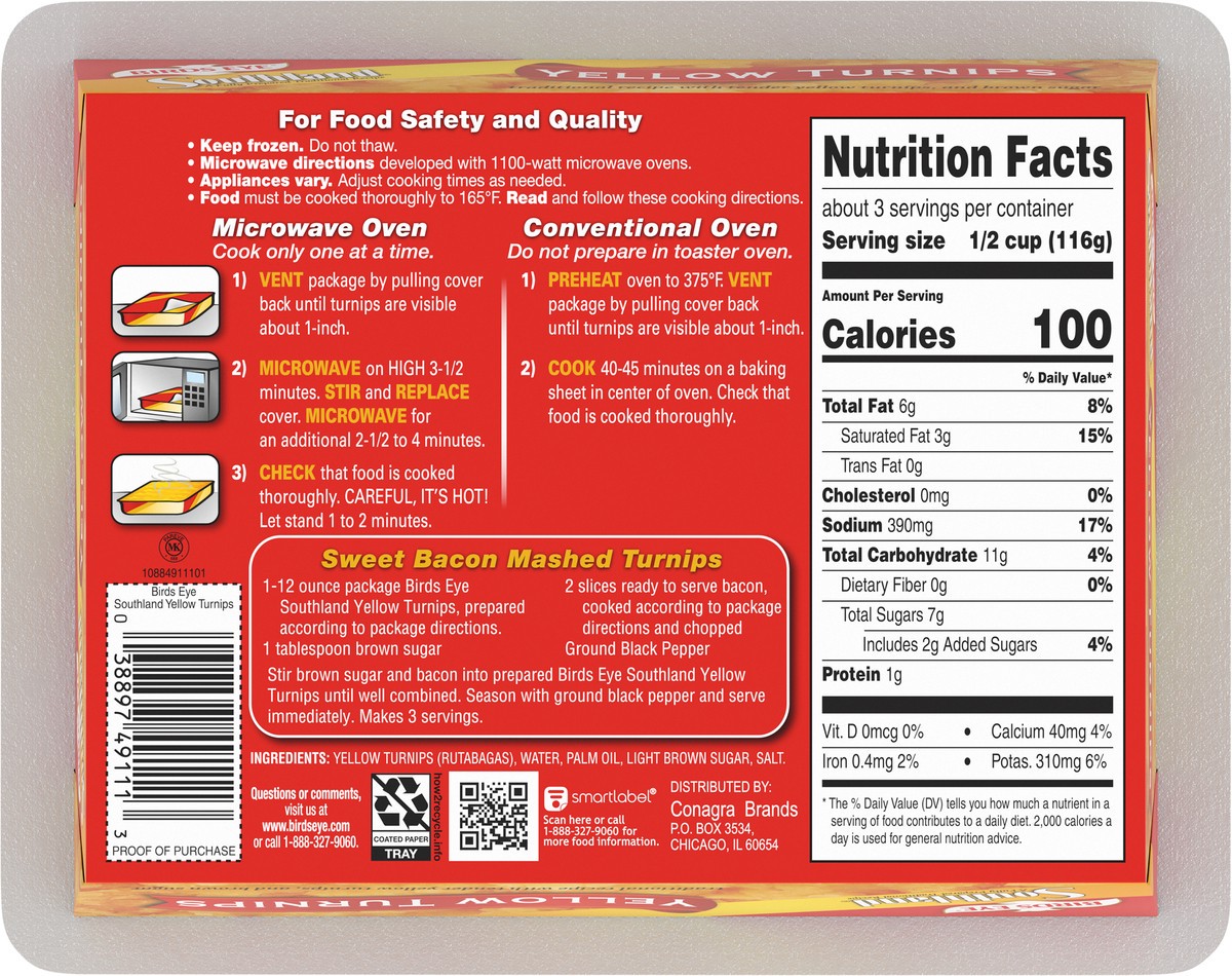 slide 4 of 9, Birds Eye Southland Yellow Turnips, 12 oz