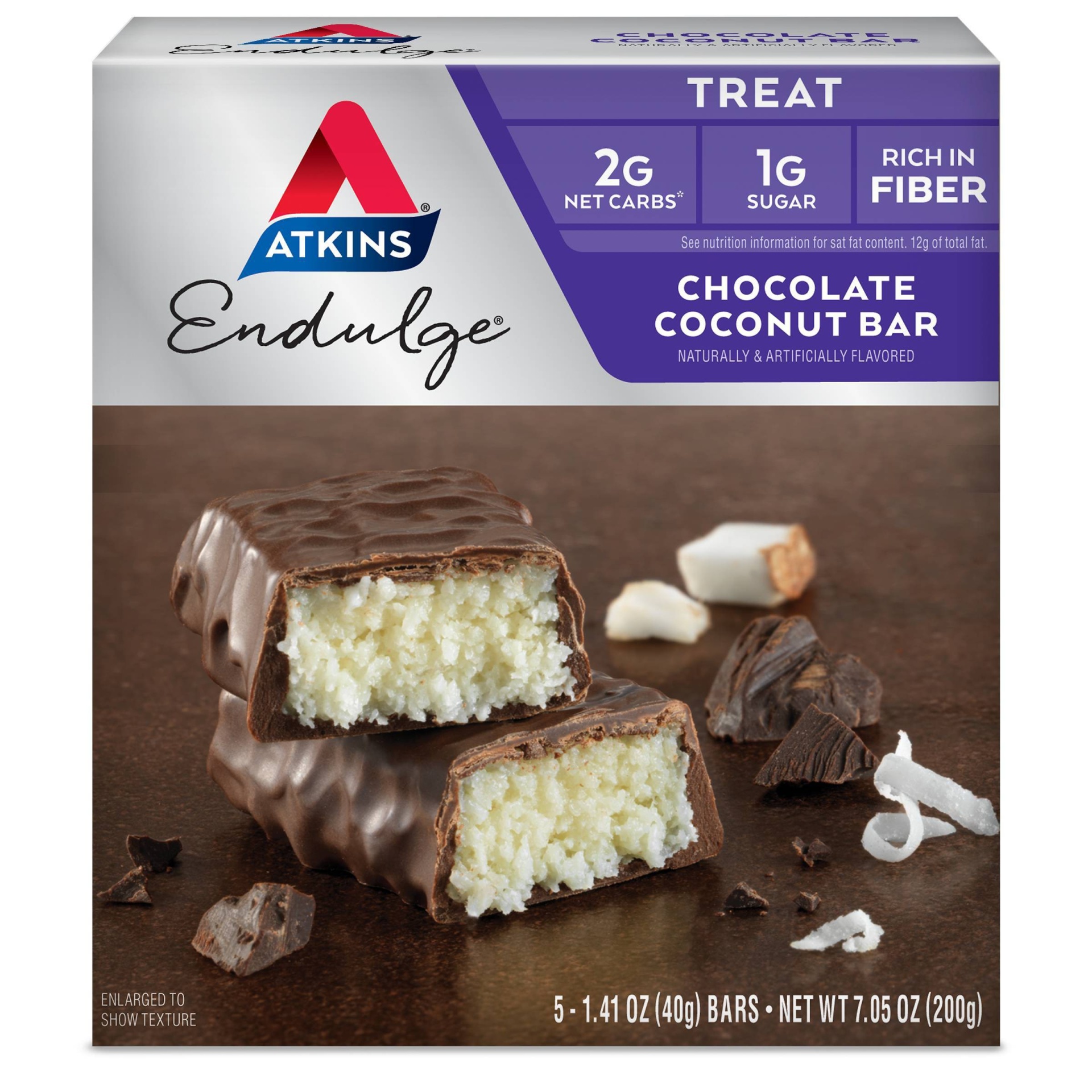 slide 1 of 8, Atkins Endulge Chocolate Coconut Bar, 5 ct