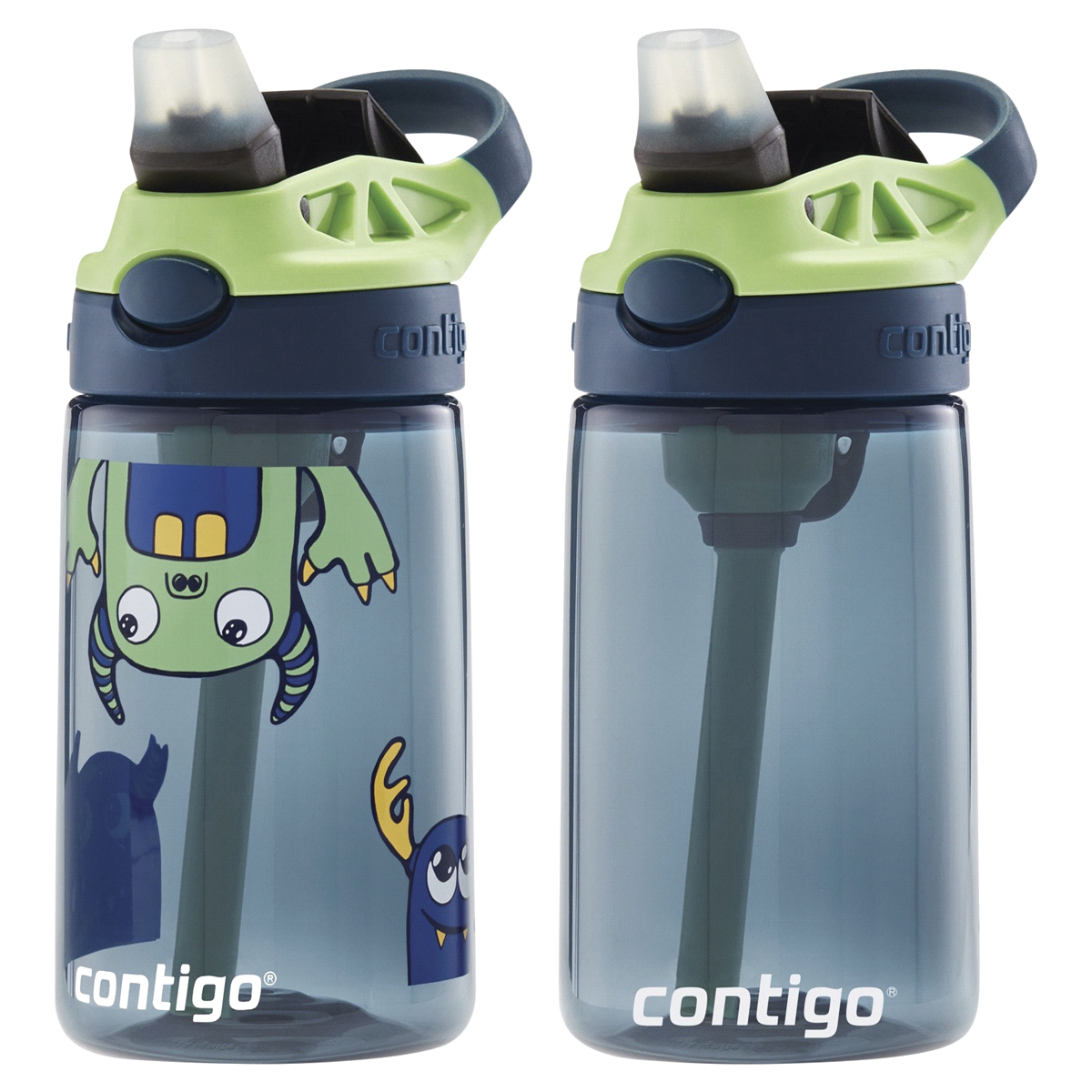 slide 17 of 21, Contigo Kids Water Bottle with Redesigned AUTOSPOUT Straw, Boys Monsters, 2 ct; 14 oz