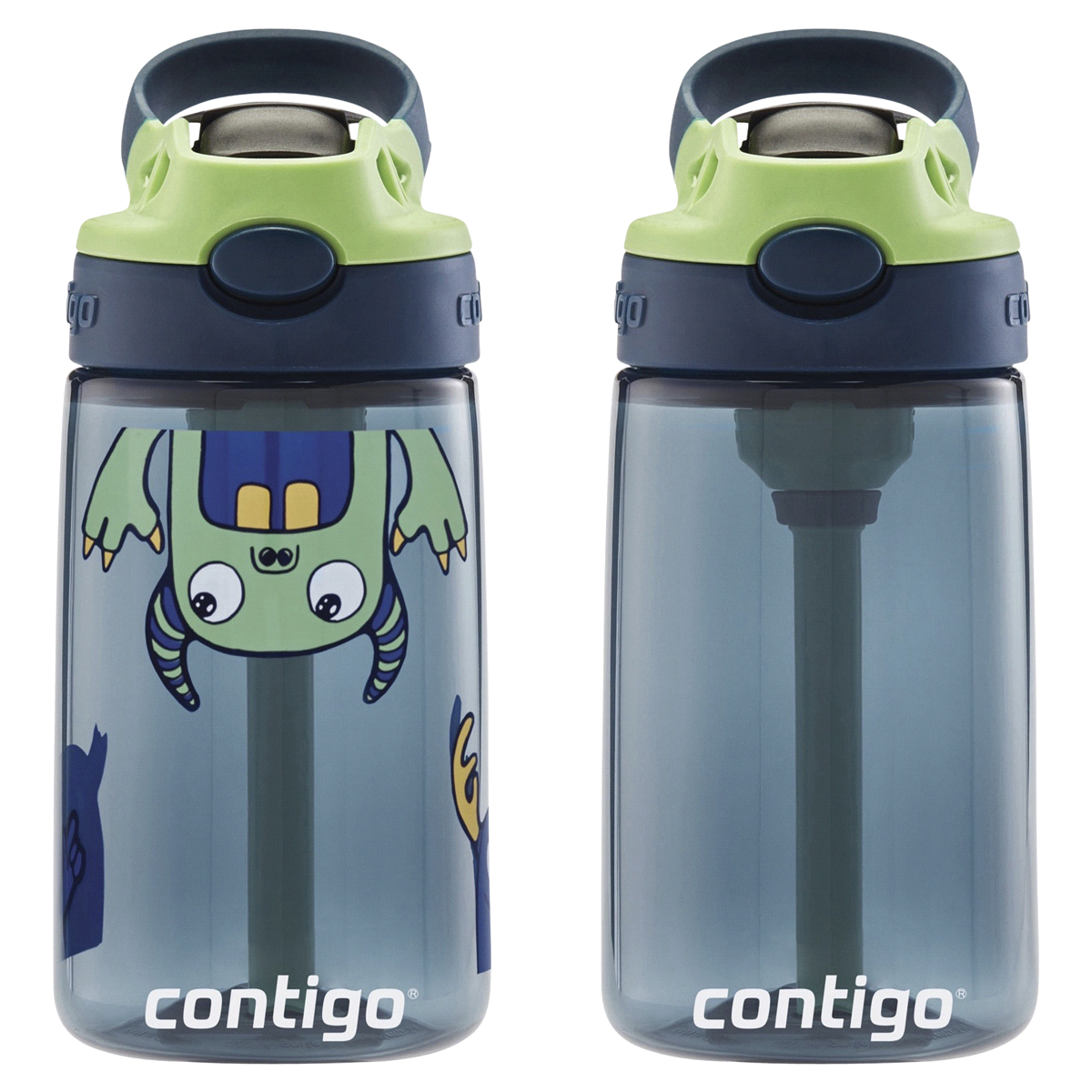 slide 1 of 21, Contigo Kids Water Bottle with Redesigned AUTOSPOUT Straw, Boys Monsters, 2 ct; 14 oz