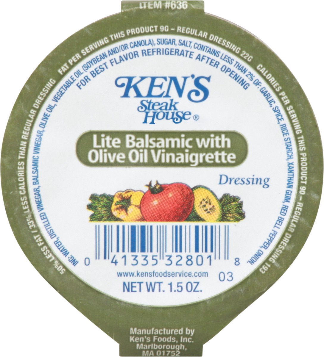 slide 3 of 11, Ken's Steak House Lite Balsamic with Olive Oil Vinaigrette Dressing 1.5 oz, 1.5 oz