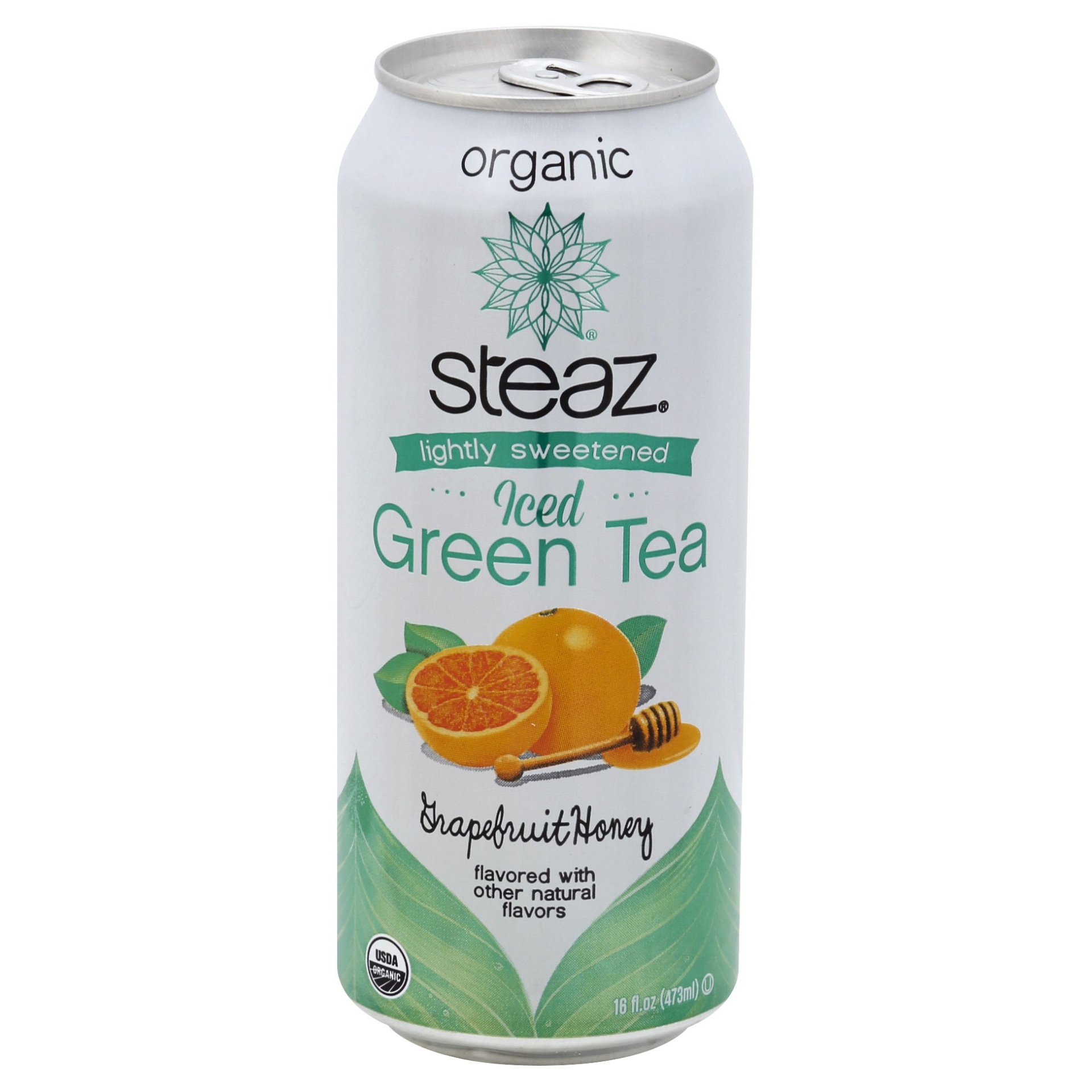 slide 1 of 3, Steaz Iced Green Tea Grapefruit Honey , 16 fl oz