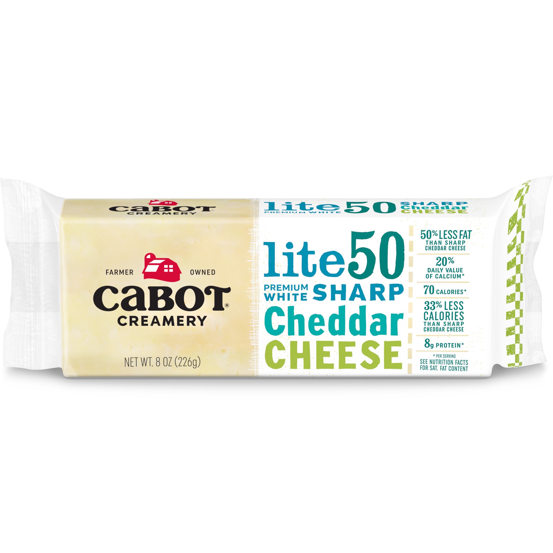 slide 1 of 1, Cabot Creamery Bar Lite50 Sharp Cheddar Cheese 8 oz, 8 oz