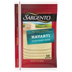 Sargento Natural Havarti Sliced Cheese, 10 slices, 7 oz