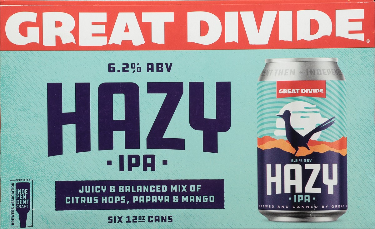 slide 3 of 9, Great Divide Brewing Co. Hazy IPA Beer 6 - 12 oz Cans, 6 ct