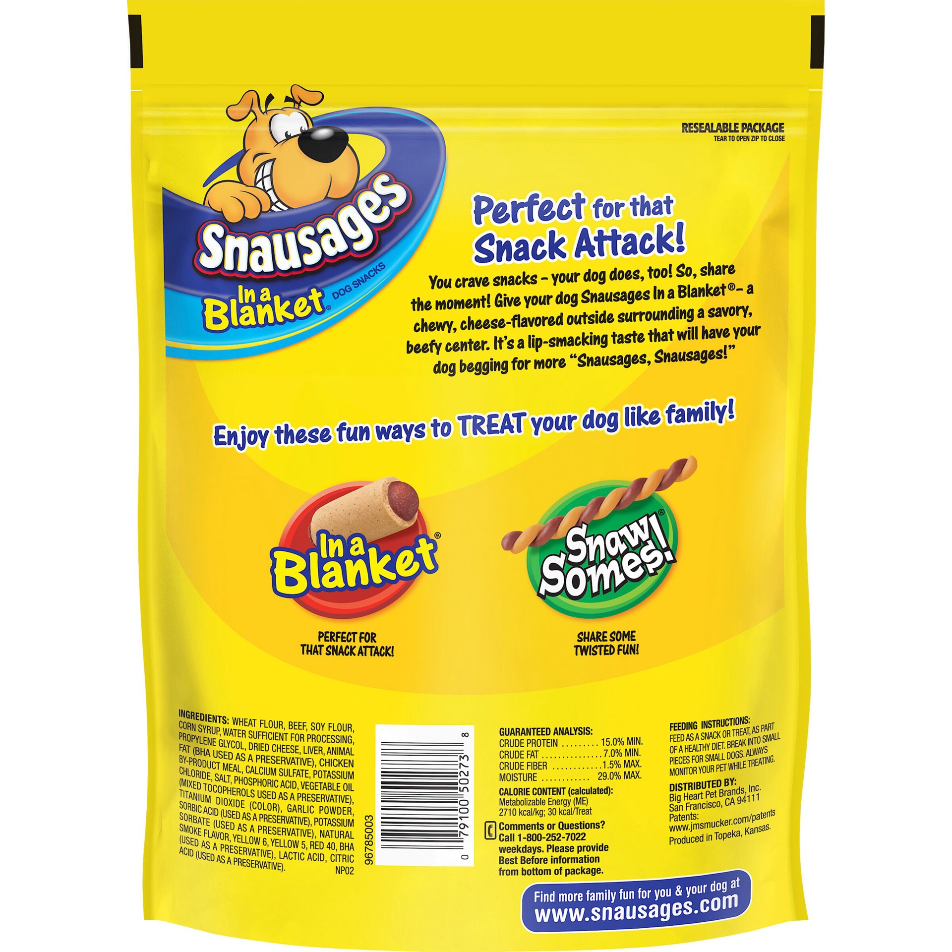 slide 3 of 4, Snausages In a Blanket Beef & Cheese Flavored Dog Snack, 25-Ounce, 25 oz